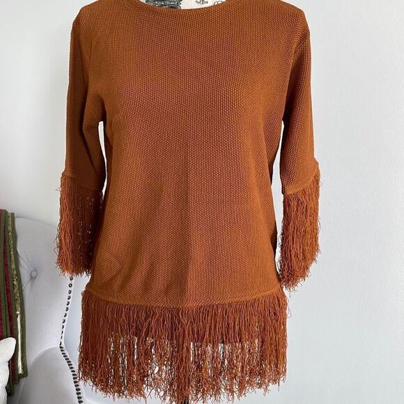 Rodebjer Ghirardelli's Cinnamon Fringe Sweater NWT M - Picture 2 of 9